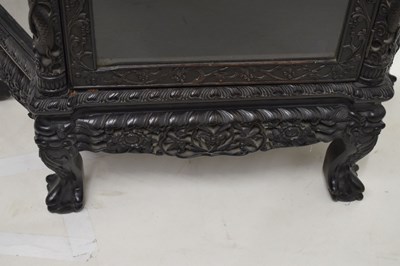 Lot 366 - Good Chinese carved hongmu vitrine or display cabinet