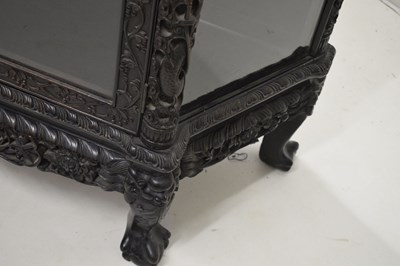 Lot 366 - Good Chinese carved hongmu vitrine or display cabinet