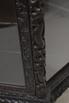 Lot 366 - Good Chinese carved hongmu vitrine or display cabinet