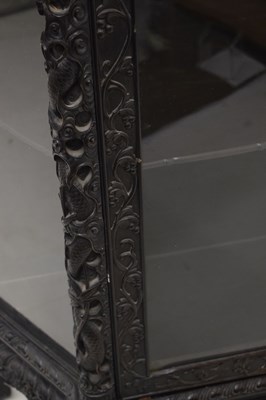 Lot 366 - Good Chinese carved hongmu vitrine or display cabinet