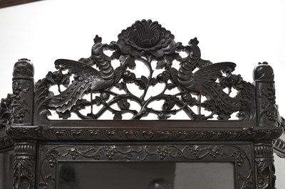 Lot 366 - Good Chinese carved hongmu vitrine or display cabinet