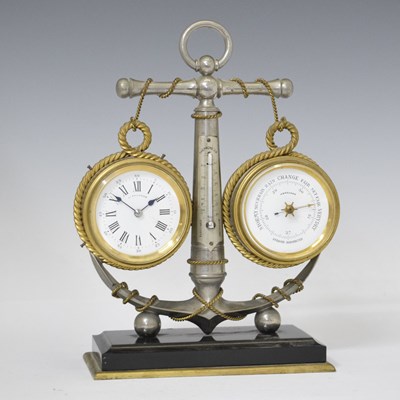 Lot Naval interest: Late Victorian or Edwardian anchor form compendium or weather station