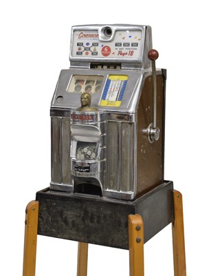 Lot 250 - Early 1960s Jennings 'Governor' one-arm bandit 'tic-tac-toe' slot or fruit machine