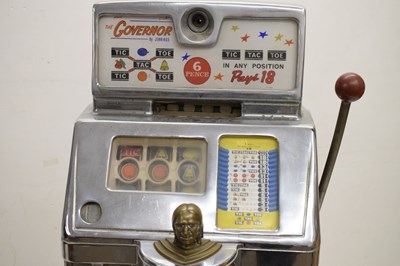 Lot 250 - Early 1960s Jennings 'Governor' one-arm bandit 'tic-tac-toe' slot or fruit machine