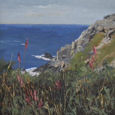 Lot David Beer (British, b.1943) - Oil on board - Foxgloves at Botalloch
