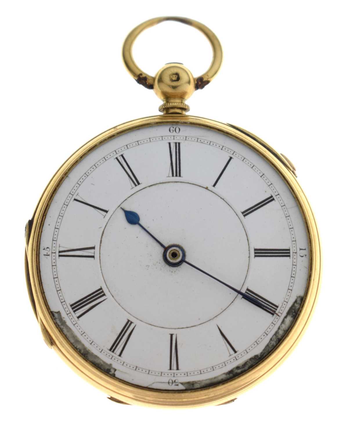 Lot Late Victorian 18ct gold open face pocket watch, W. Harris, Liverpool