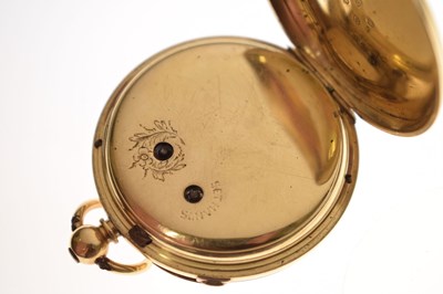 Lot Late Victorian 18ct gold open face pocket watch, W. Harris, Liverpool
