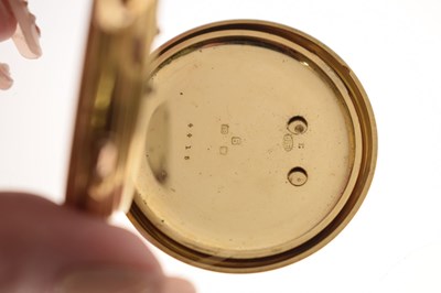 Lot Late Victorian 18ct gold open face pocket watch, W. Harris, Liverpool