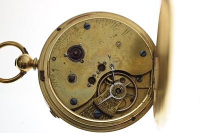Lot Late Victorian 18ct gold open face pocket watch, W. Harris, Liverpool