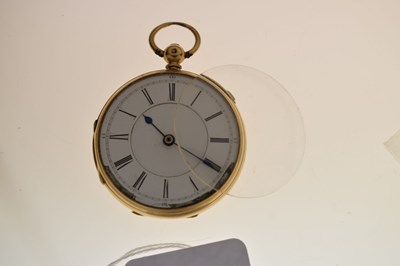 Lot Late Victorian 18ct gold open face pocket watch, W. Harris, Liverpool