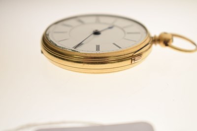 Lot Late Victorian 18ct gold open face pocket watch, W. Harris, Liverpool