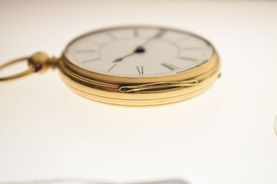 Lot Late Victorian 18ct gold open face pocket watch, W. Harris, Liverpool
