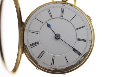 Lot Late Victorian 18ct gold open face pocket watch, W. Harris, Liverpool