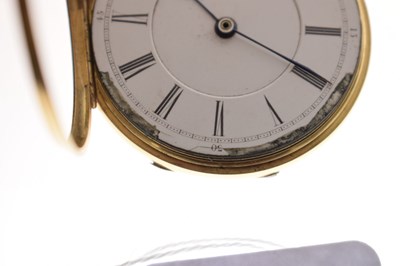 Lot Late Victorian 18ct gold open face pocket watch, W. Harris, Liverpool