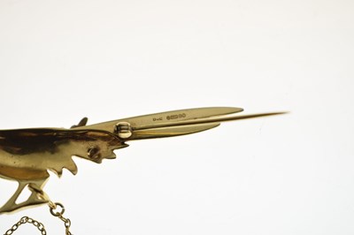 Lot 9ct gold pheasant brooch
