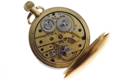Lot Early 20th century Swiss yellow metal (750) cased fob watch