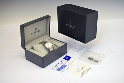 Lot Concord - Saratoga diamond-set stainless steel bracelet watch, ref. 14.C2.1894