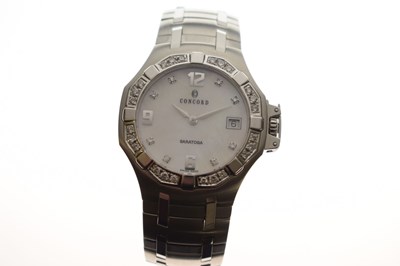 Lot Concord - Saratoga diamond-set stainless steel bracelet watch, ref. 14.C2.1894