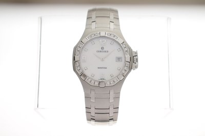 Lot Concord - Saratoga diamond-set stainless steel bracelet watch, ref. 14.C2.1894