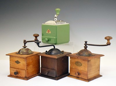 Lot 371 - Four vintage coffee grinders