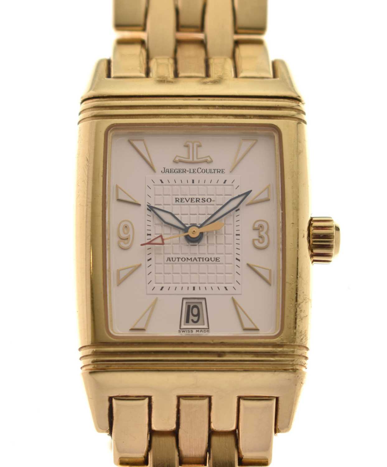 Lot Jaeger-LeCoultre - Reverso Gran' Sport 18ct gold bracelet watch, ref. 290.110.602