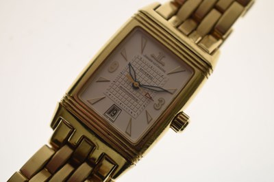 Lot Jaeger-LeCoultre - Reverso Gran' Sport 18ct gold bracelet watch, ref. 290.110.602