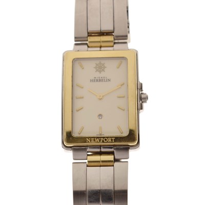 Lot 228 - Michael Herbelin - Newport two-tone stainless steel bracelet watch, ref. 16898.B