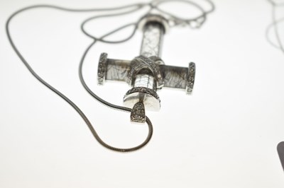 Lot 67 - John Watling - Rutilated quartz and diamond 18ct white gold cross pendant necklace
