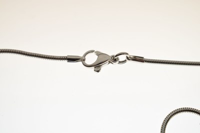 Lot 67 - John Watling - Rutilated quartz and diamond 18ct white gold cross pendant necklace