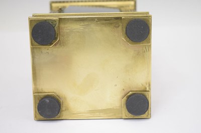 Lot Henri Marc, Paris - Late 19th century brass repeater carriage clock