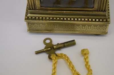 Lot Henri Marc, Paris - Late 19th century brass repeater carriage clock