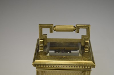 Lot Henri Marc, Paris - Late 19th century brass repeater carriage clock