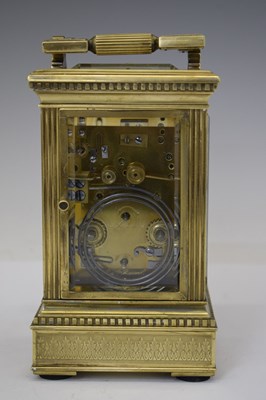 Lot Henri Marc, Paris - Late 19th century brass repeater carriage clock