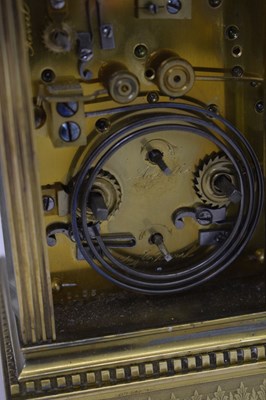 Lot Henri Marc, Paris - Late 19th century brass repeater carriage clock