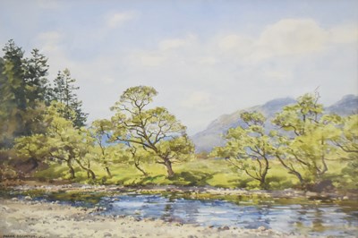 Lot 643 - Frank Egginton (1908-1990) - Watercolour - River with mountains distant