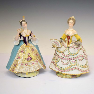 Lot 567 - Pair of late 19th or early 20th century French porcelain figures