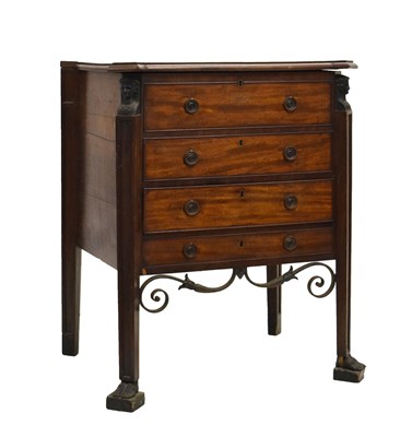 Lot 487 - Late Victorian or Edwardian Egyptian Revival mahogany dressing table / washstand