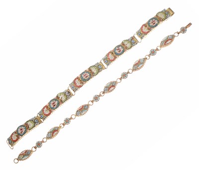 Lot 153 - Two micromosaic bracelets