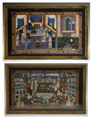 Lot 359 - Pair of 19th century Mughal School watercolour manuscript illustrations