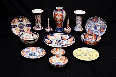 Lot 588 - Pair of Japanese Meiji period vases, etc