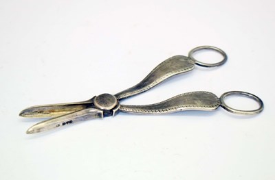 Lot 249 - Pair of George V silver grape scissors