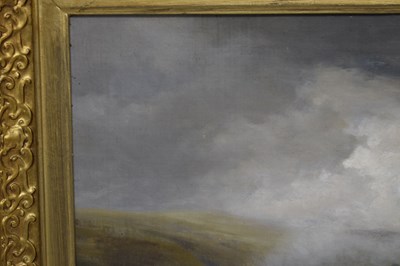 Lot Charles Grey, RHA (Irish, 1798-1892) - Oil on canvas - Ghillies sheltering on a moorland