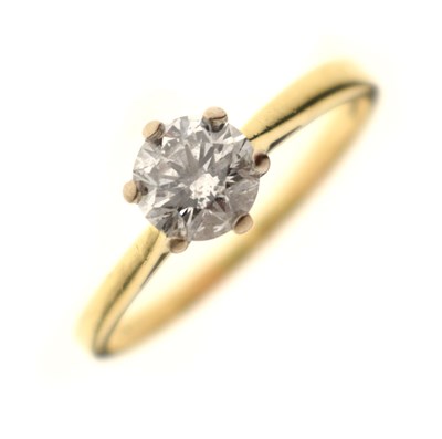 Lot 5 - Diamond single stone 18ct gold ring, 1 carat approx.