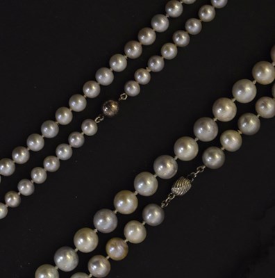 Lot 136 - Two cultured freshwater pearl necklaces