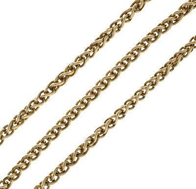 Lot 133 - 9ct gold spiga link chain necklace