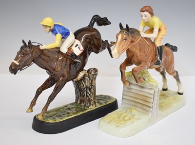 Lot 536 - Beswick - Girl on jumping horse and Steeplechaser