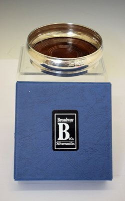 Lot 250 - Elizabeth II silver mounted wine or bottle coaster