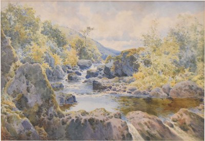 Lot 621 - Arthur Suker (1857-1940) - Watercolour - River scene