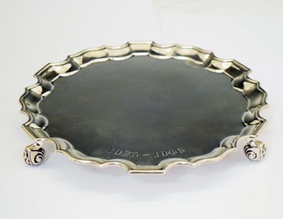Lot 272 - Edward VII silver piecrust salver