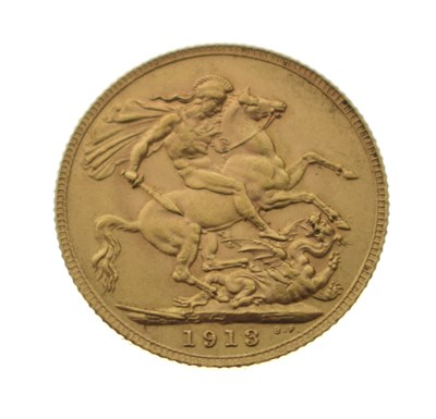 Lot 293 - George V gold sovereign coin, 1913